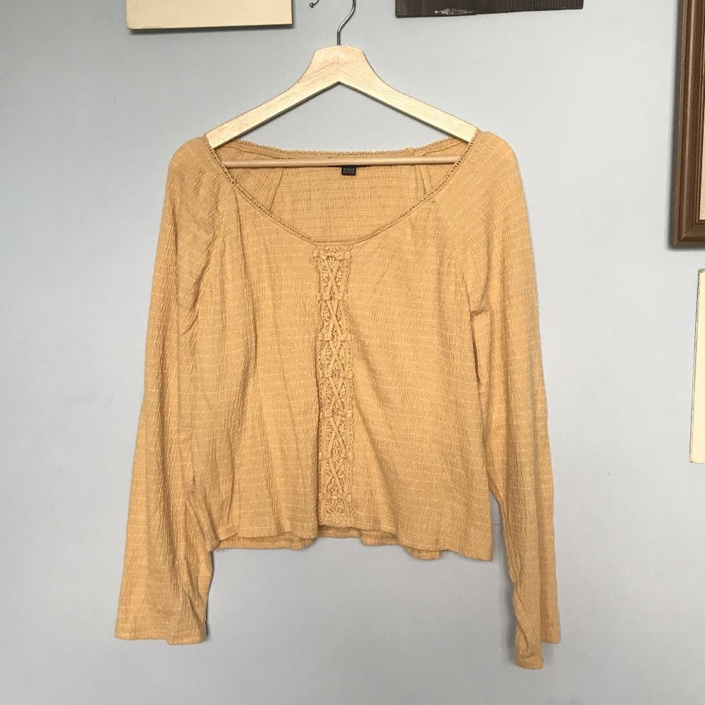 American Eagle Yellow Striped Blouse